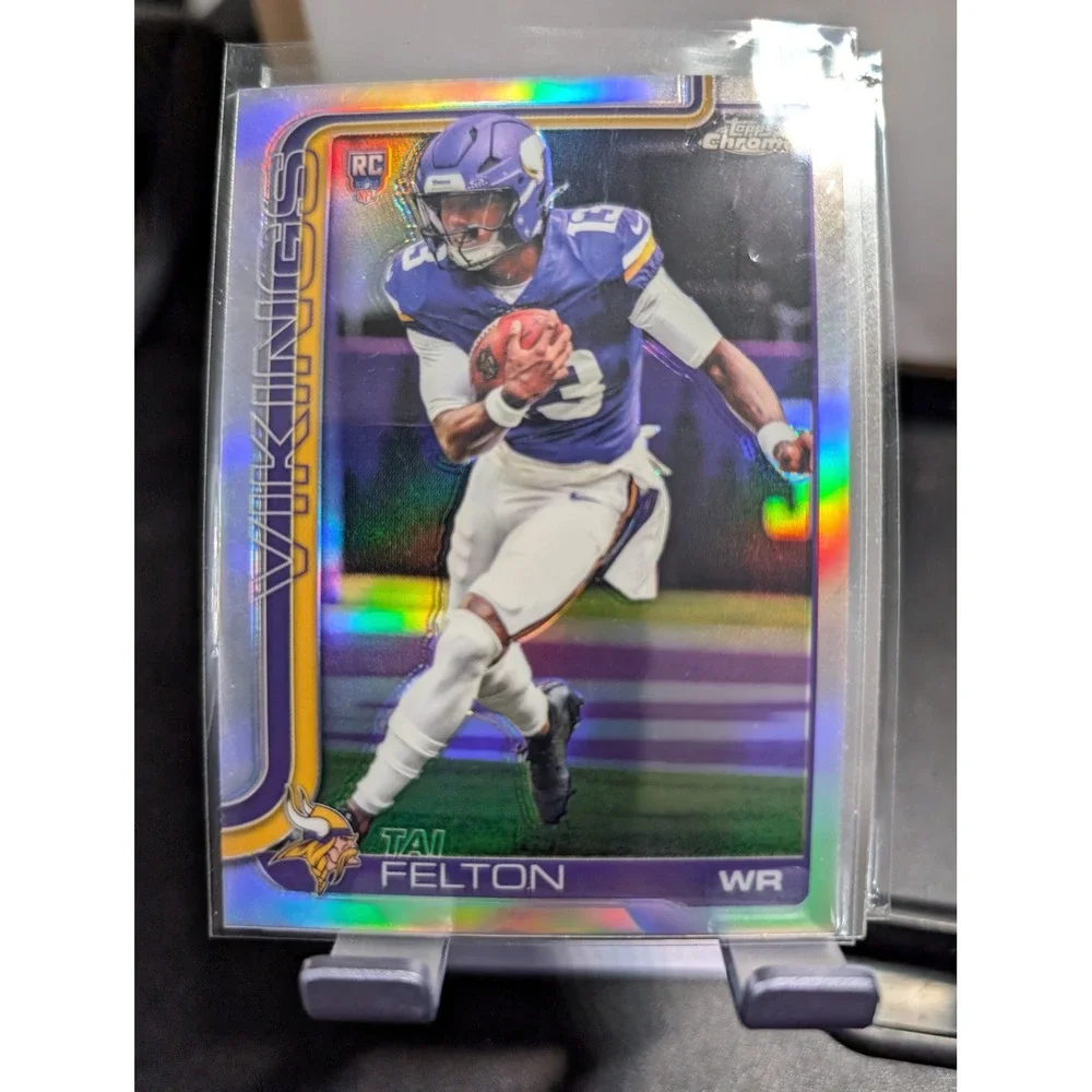 Tai Felton 2025 Topps Chrome Refractor RC Rookie Card 395 Minnesota Vikings